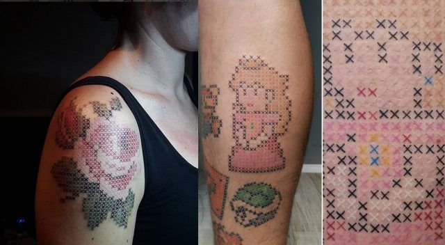 Fiori e videogiochi per i #crossstitchtattoo
