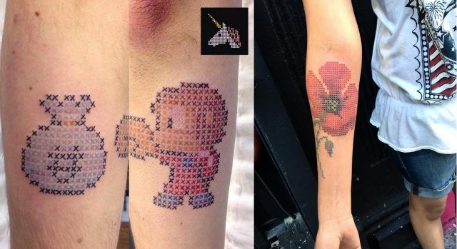 Alex Kidd e un papavero per i #crossstitchtattoo