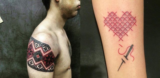 I cuori sono amati fra i #crossstitchtattoo
