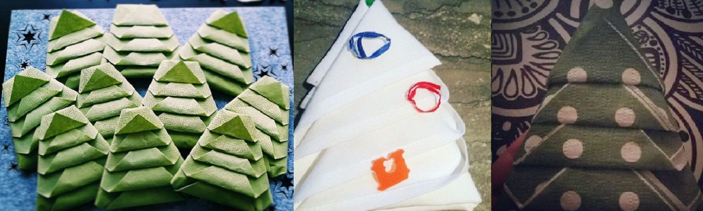 Come piegare i tovaglioli a forma di albero di Natale