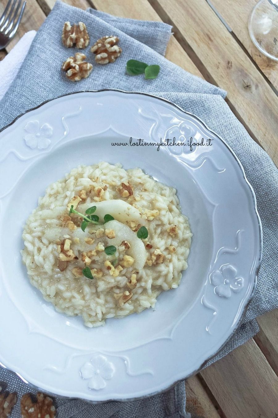 Risotto pere, taleggio e noci