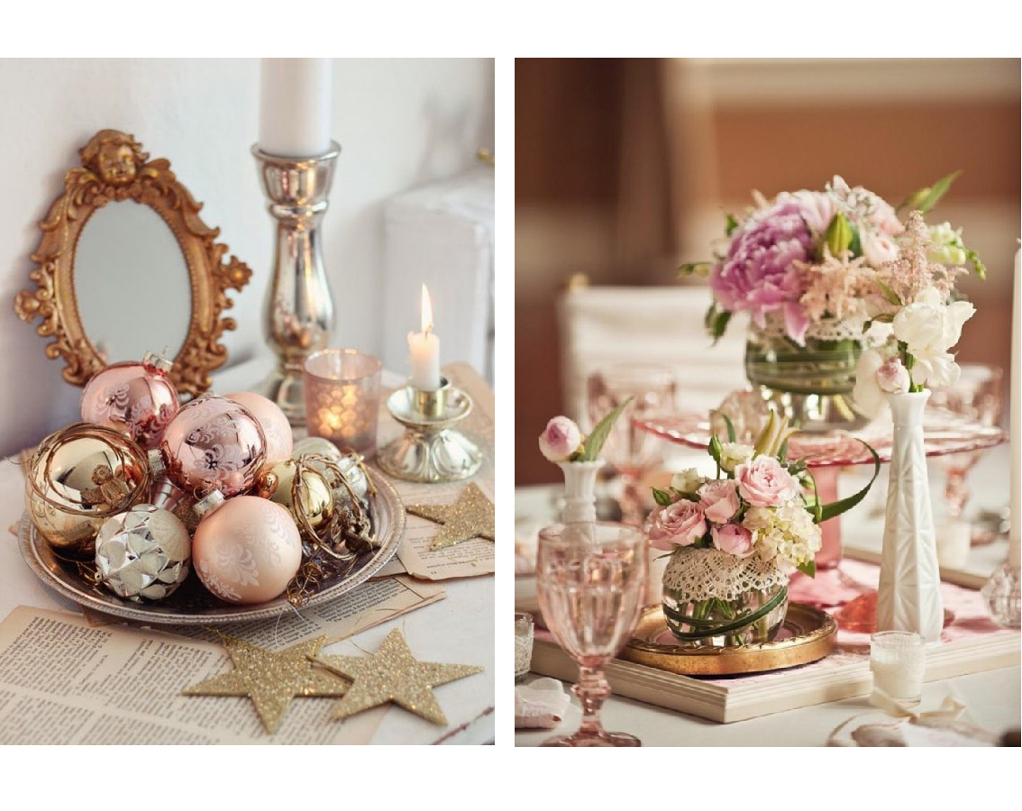 I tavoli shabby chic di Natale