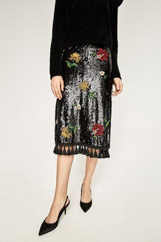 Gonna midi con ricami e paillettes 79,95 €