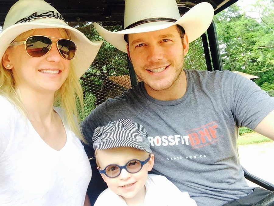 Anna Faris e Chris Pratt con il figlio Jack