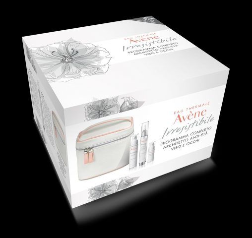 Eau Thermale Avene, Trousse Irresistible, Physiolift, con crema giorno, Trattamento di precisione, contorno occhi e trousse, 72 euro.