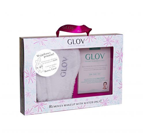 GLOV Christmas Box, un cofanetto con il kit per la routine di pulizia della pelle: guanto GLOV on the go in tessuto speciale in microfibra per rimuovere in modo naturale il make up e fascia per capelli.