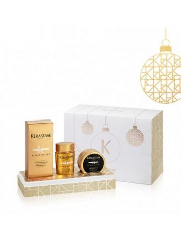 Kerastase Elixir Ultime Original Oil, Kit di Natale: olio per tutti i tipi di capelli. 49 euro.