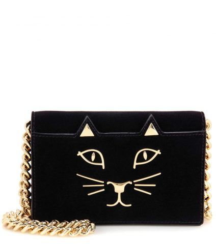 -Clutch portafogli Feline in velluto con decorazione Charlotte Olympia €577