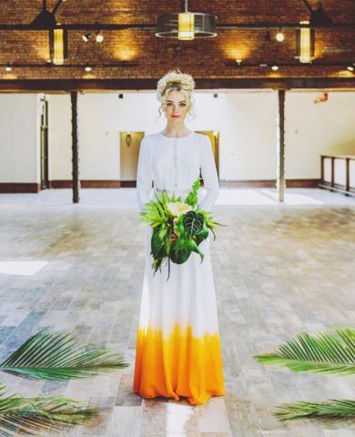 abiti da sposa 2017 dip-dyed: giallo