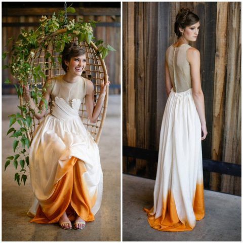 abiti da sposa 2017 dip-dyed: arancione