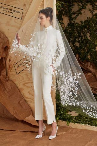 abito-da-sposa-con-pantaloni Carolina Herrera