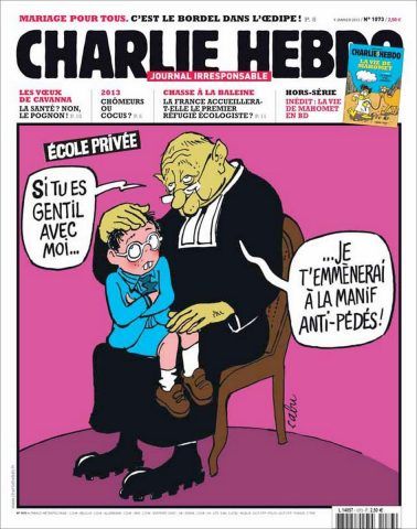 Una vignetta di Charlie Hebdo