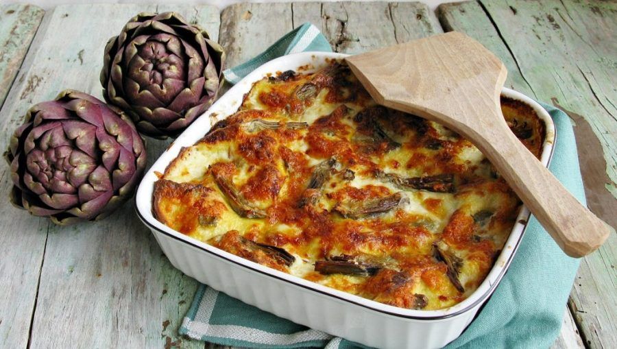 Lasagne ai carciofi e salsiccia