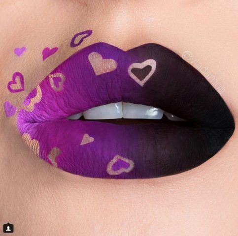 Negative Space Lip Art: cuori in negativo