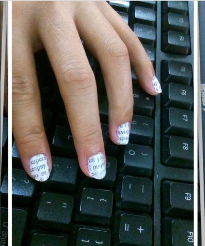 Newspaper Nail Art per blogger
