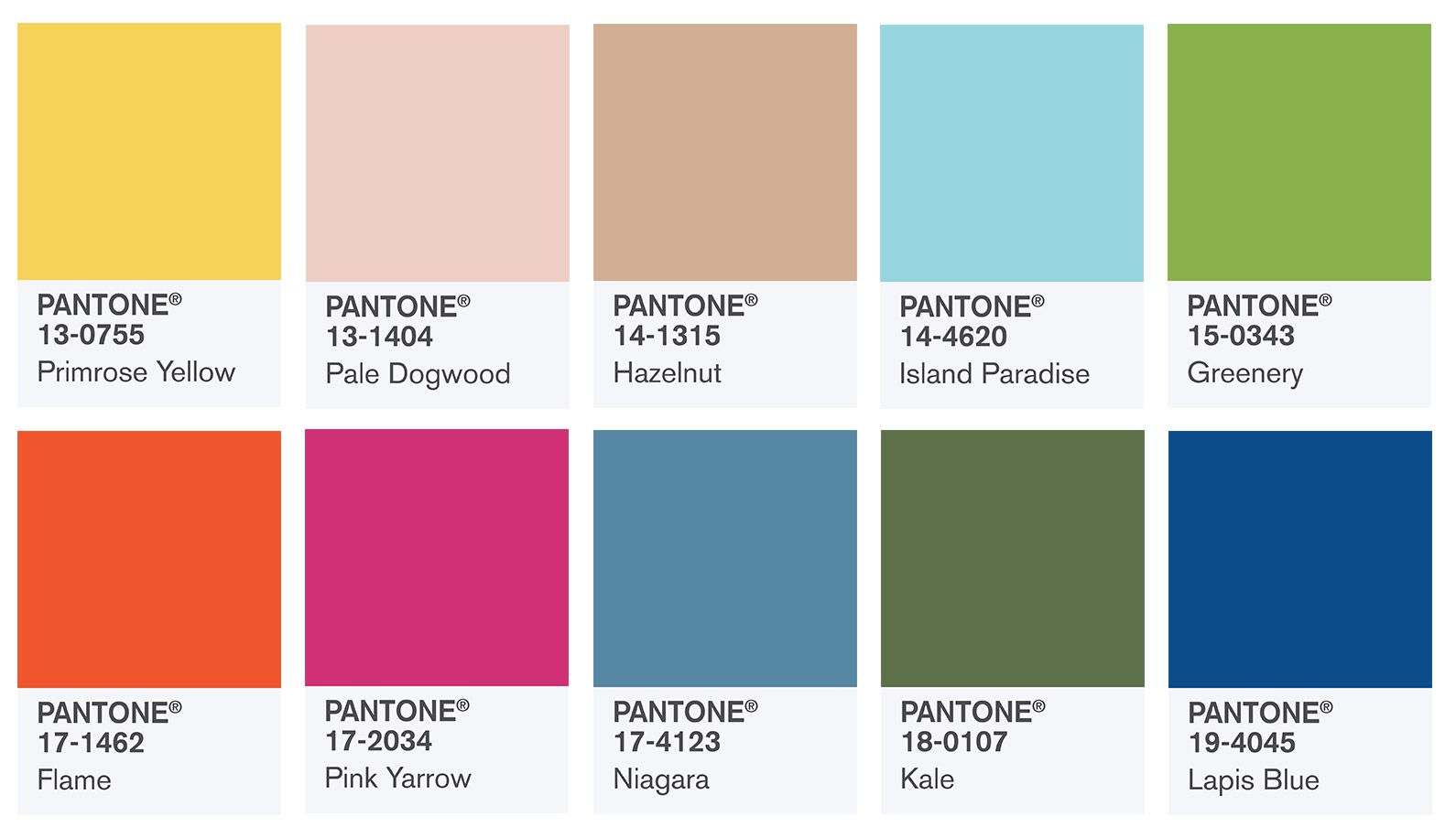 I colori Pantone che andranno di moda il prossimo anno