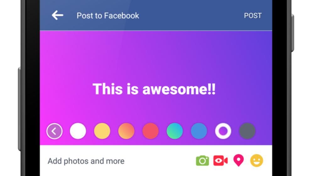 Status colorati su Facebook