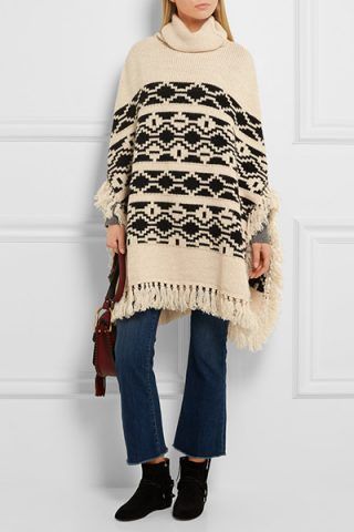 Poncho con le frange di Maje