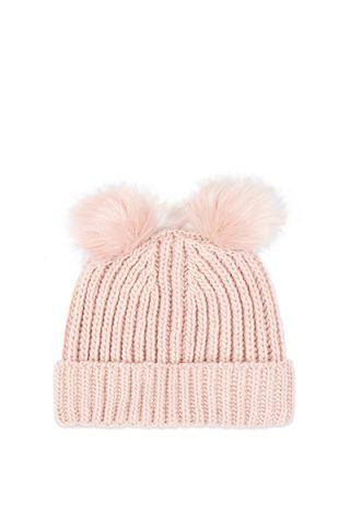 Beanie rosa con orecchie di Topshop