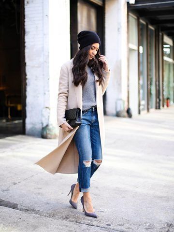 Cappotto cammello e décolleté - Dal blog With Love from Kat