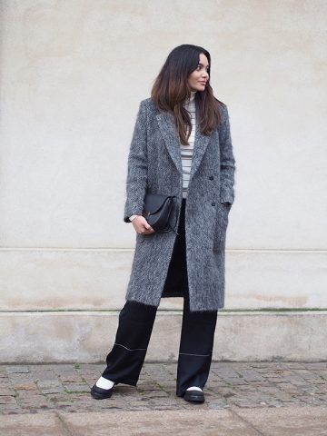 Cappotto grigio e pantaloni palazzo - Dal blog By Funda