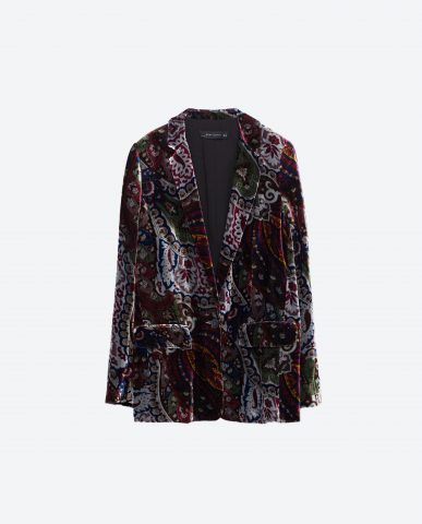 Blazer velluto a fantasia Zara €89,95