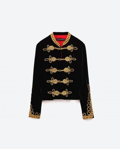 Giacca velluto con alamari Zara €79,95