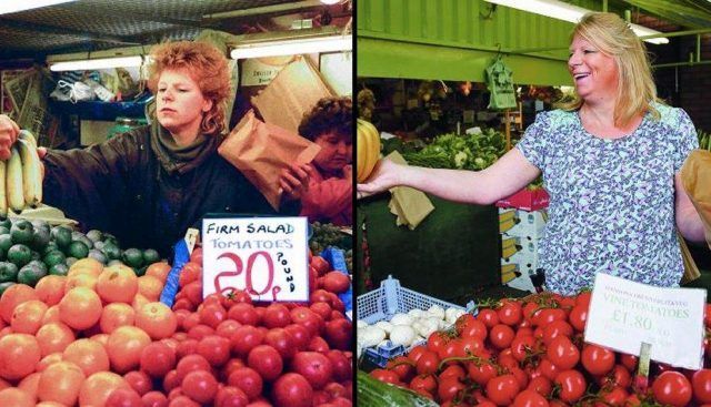 A sinistra 30 anni fa, a destra oggi
