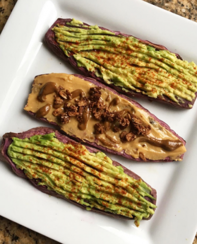 Sweet potato toast con verdure