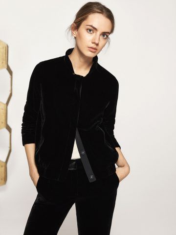 Giacca velluto nero stile bomber Massimo Dutti €149