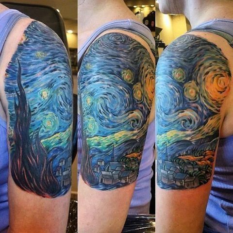 Tatuaggi ispirati a famosi dipinti: Van Gogh, notte stellata