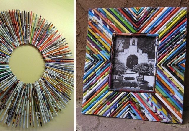 Cornice con pezzi di giornale