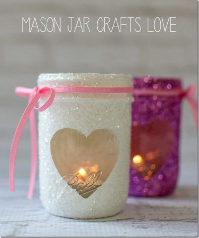 Vasetti con glitter per le candele