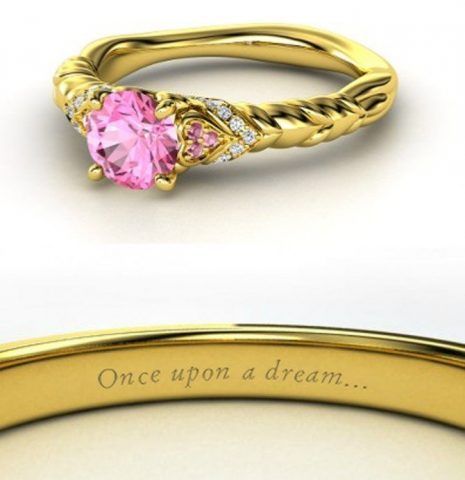 Aurora- anello con zaffiro rosa