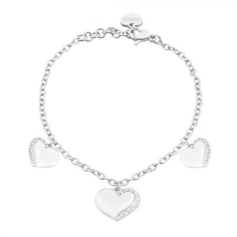 Bracciale cuori in acciaio rodiato e strass €39,90 Stroili