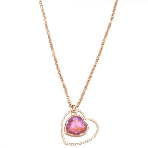 Girocollo cuore in metallo rosato e pietre colorate €64,90 Stroili