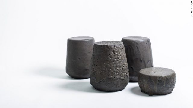 Sgabelli in andesite, una roccia vulcanica