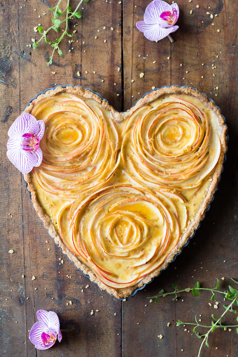 Torta di mele a forma di cuore