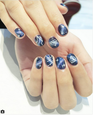Nail art con costellazioni