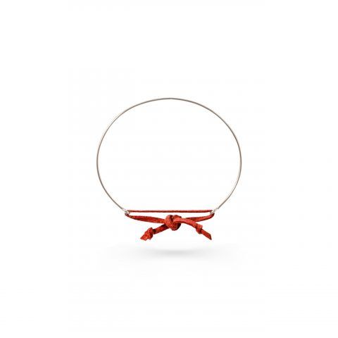 Bracciale Bangle in Argento 925 chiuso da un cordino di nappa colorata €40 Filodamore