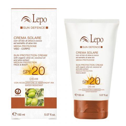 CREMA SOLARE SPF 20 con oli bio di oliva e cocco ed estratto di aloe bio 19,00 €