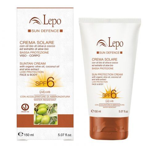 CREMA SOLARE SPF 6 con oli bio di oliva e cocco ed estratto di aloe bio 19,00 €