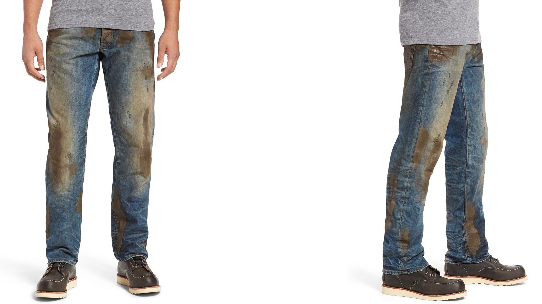 Comprereste mai dei jeans venduti già sporchi di fango?