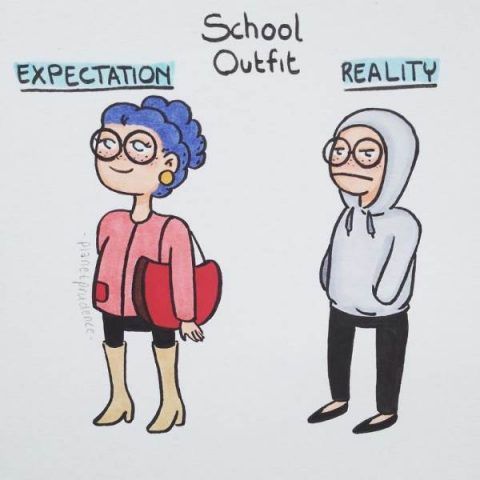 L'outfit per la scuola tra aspettative e realtà!