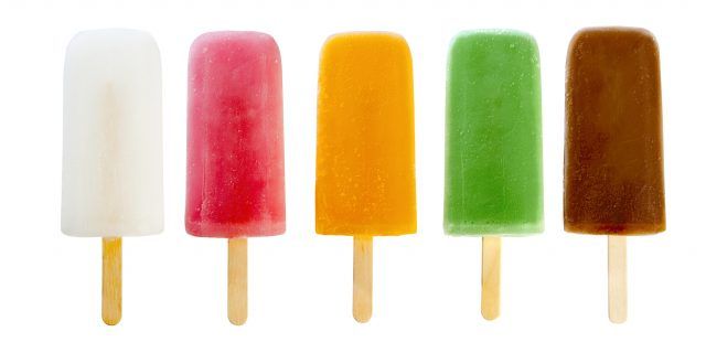 row of icicles in different flavors