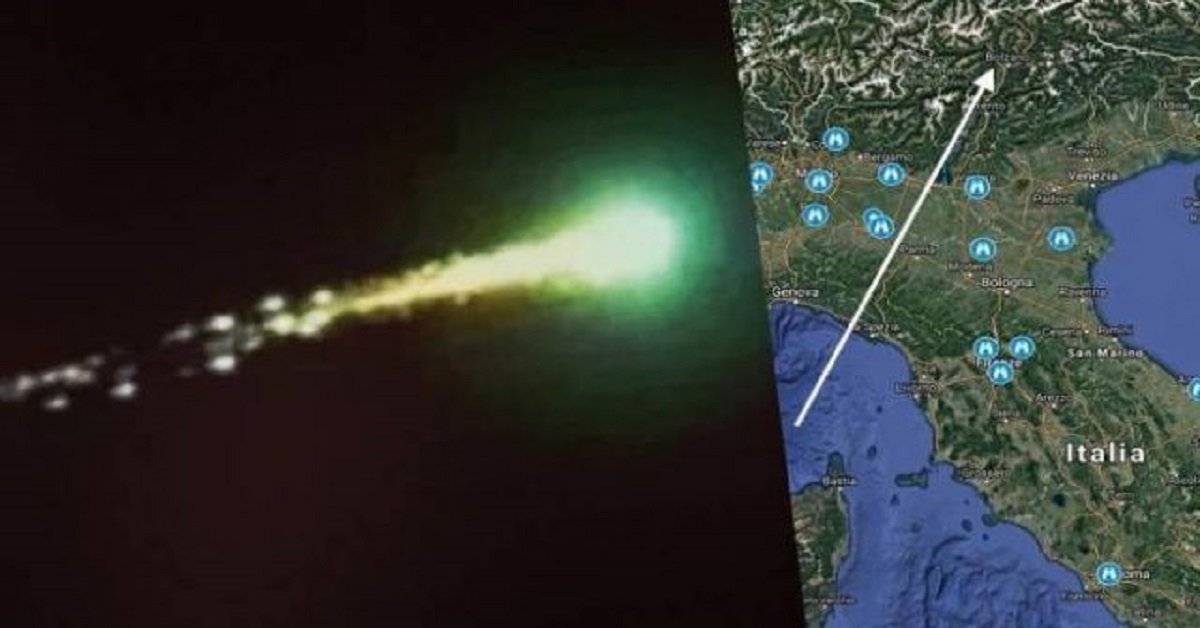 Scia luminosa con boato avvistata nei cieli italiani