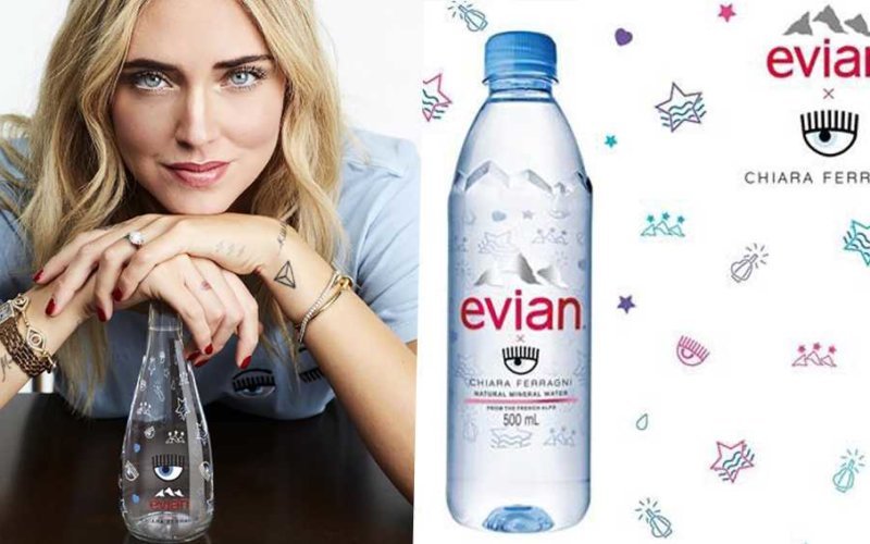 prezzo dell'acqua Evian di Chiara Ferragni