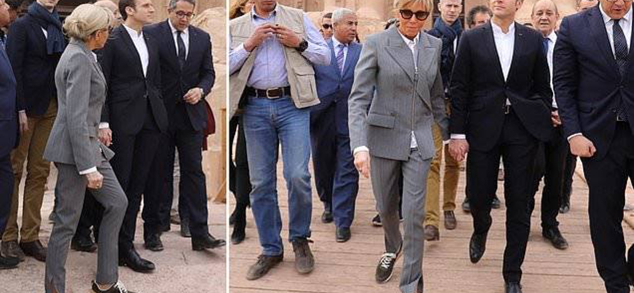 Brigitte Macron in Egitto con il marito (con scarpe costosissime)