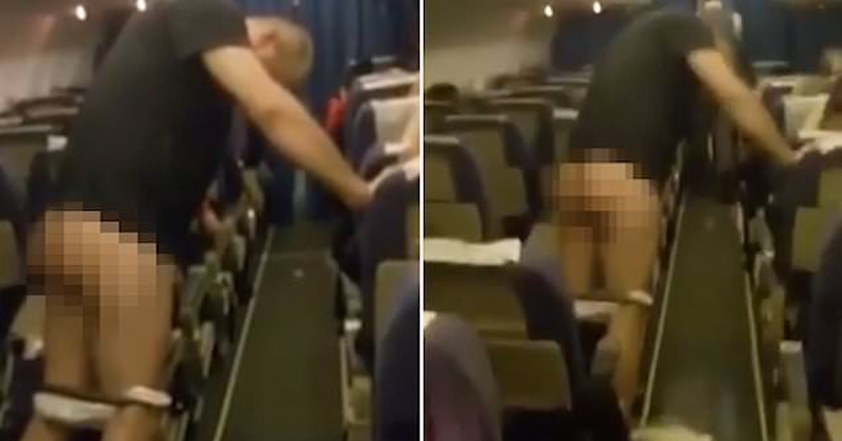 Passeggero ubriaco fa la pipì davanti a tutti in aereo. VIDEO