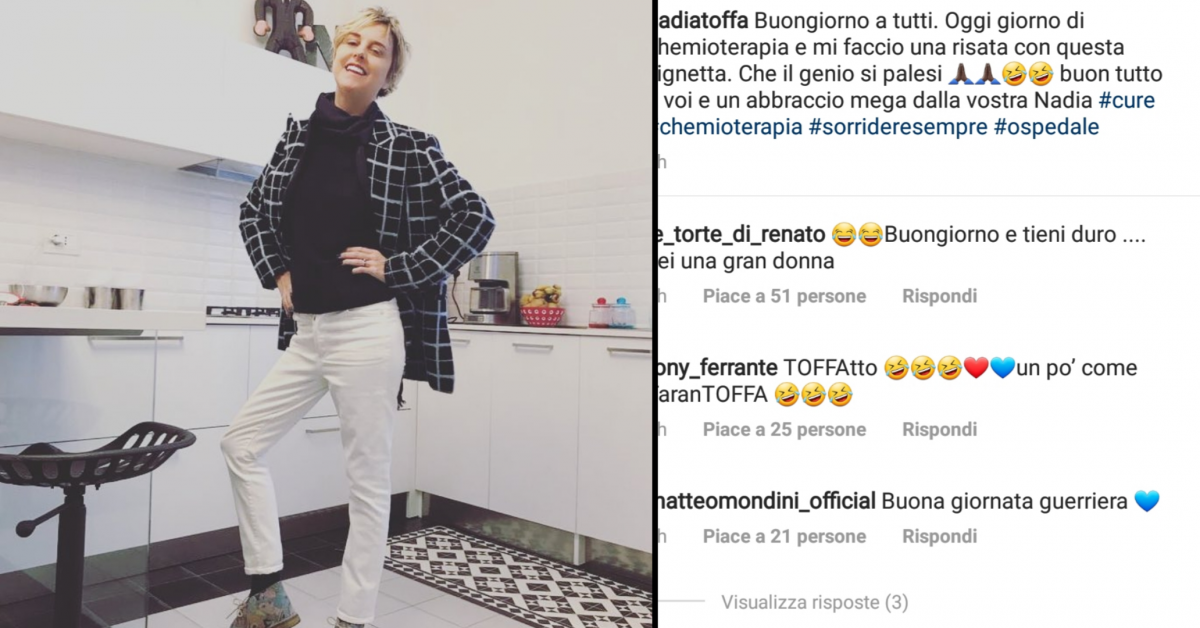 Nadia Toffa in ospedale durante la chemioterapia